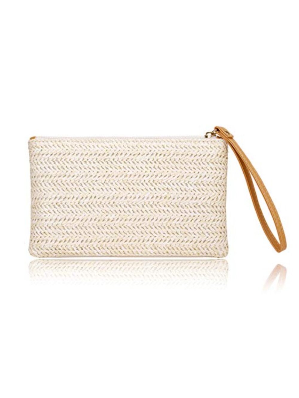 Straw Clutch Bag Bohemian Summer Beach Wristlet Wallet for Women